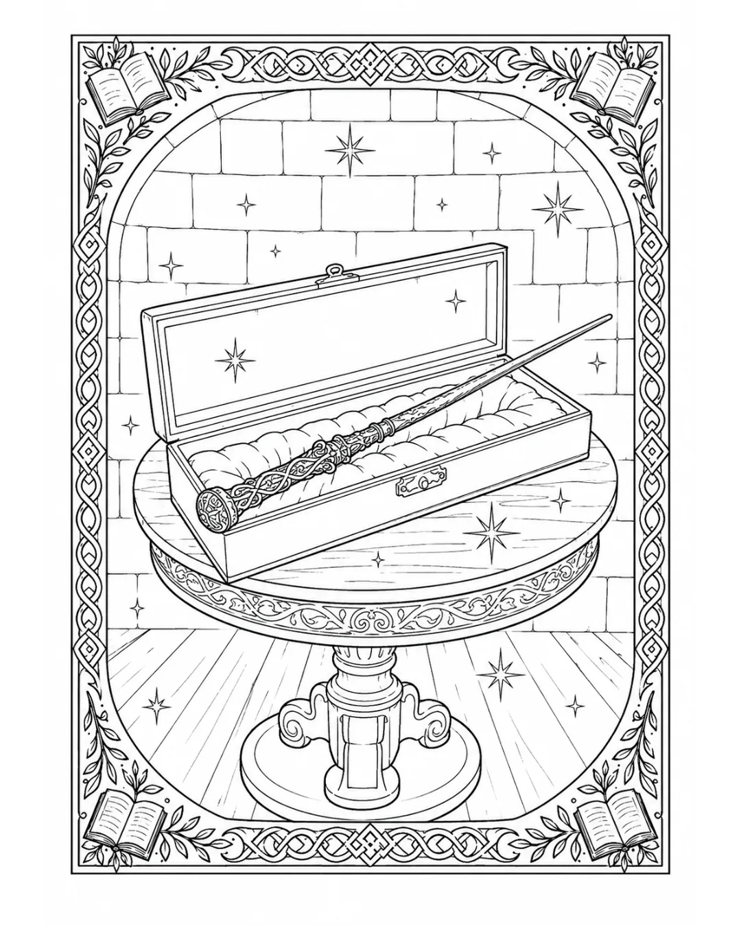 Wand in a display box illustration
