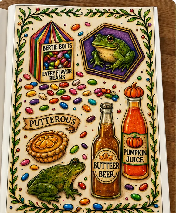 A fan's coloured page, photographed on their desk